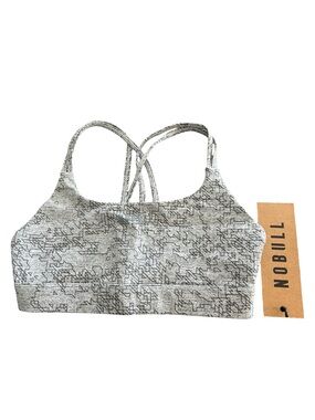 NOBULL White Heathered Strappy Back Sports Bra Size M NWT